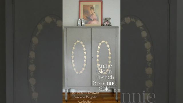 Annie Sloan French Grey and Gold on Thrift Store Furniture #short #chalkpaint #paintedfurniture смотреть онлайн