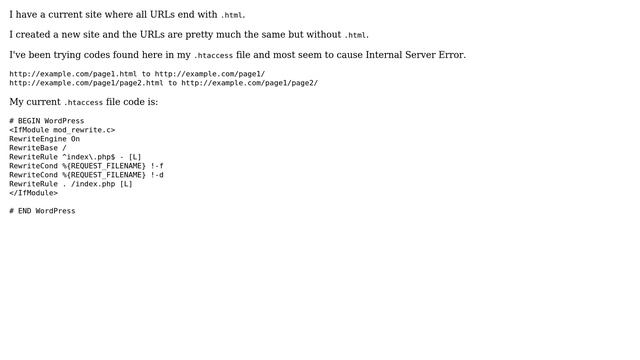 Wordpress: 301 Redirect all page and post urls from .html to / смотреть онлайн