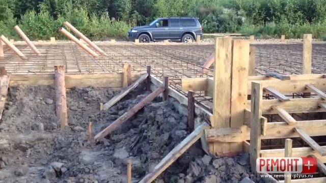 Процесс строительства плитного фундамента