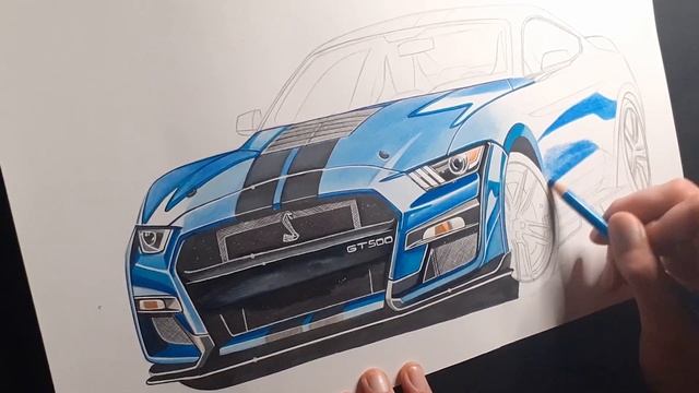 American Muscle at its FINEST ! | Ford Mustang Shelby GT500 Drawing #ford #mustang #fordmustang смотреть онлайн