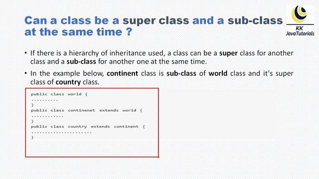 Can a class be a super class and a sub class at the same time Give example ? смотреть онлайн