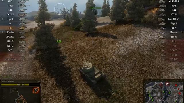 WoT глазами оленя: Т-43 в Эрленберге смотреть онлайн