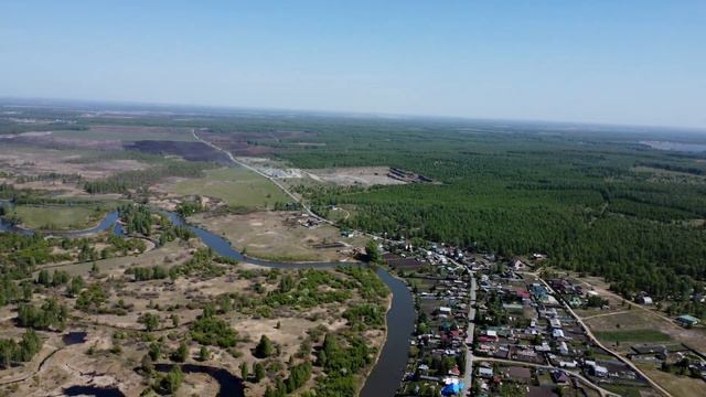 ДЕРЕВНЯ КОСТЫЛИ ( Челябинская область ) Река Миасс . Вид с дрона. смотреть онлайн