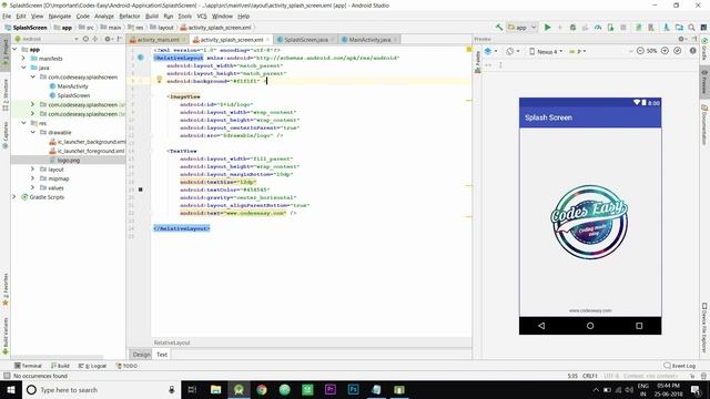 Android Splash Screen With Android Studio смотреть онлайн