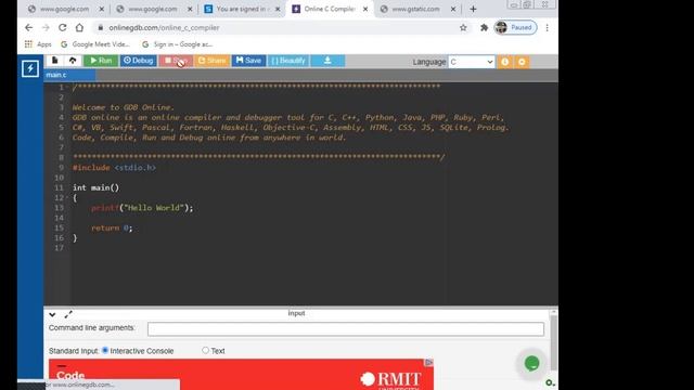 Online C, C++, Java, PHP, HTML Compiler смотреть онлайн
