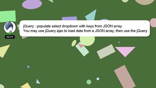 jQuery : populate select dropdown with keys from JSON array смотреть онлайн