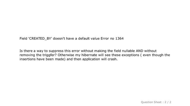 MySQL : mysql error 1364 Field doesn't have a default values смотреть онлайн