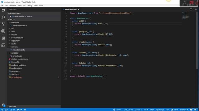 Atualizando a NewsService para trabalhar com Async Await em um projeto Node.js + TypeScript смотреть онлайн