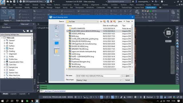Exportar IMAGEM do Geolocation no AutoCAD Civil 3D 2020 смотреть онлайн