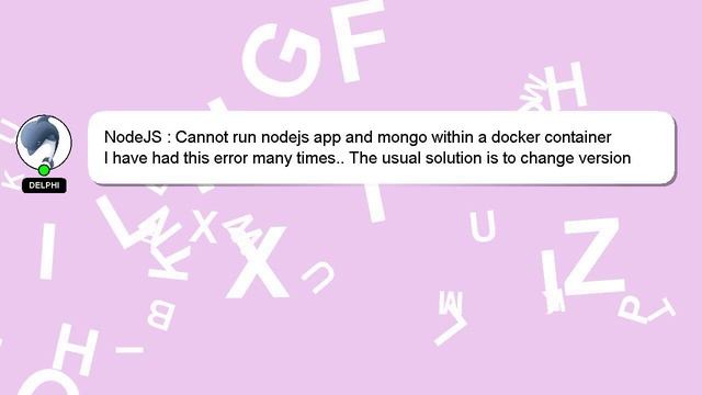 NodeJS : Cannot run nodejs app and mongo within a docker container смотреть онлайн