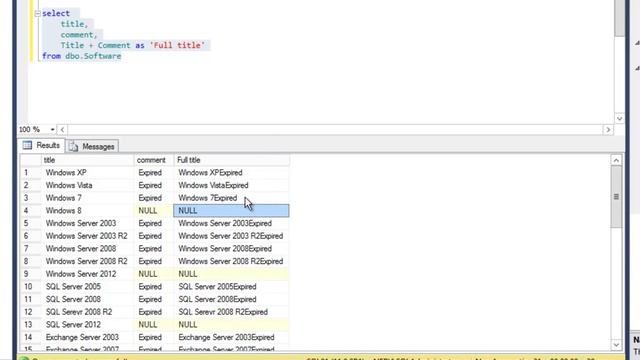 Выражения с использованием операторов в SQL Server 2012 - Часть 3 смотреть онлайн