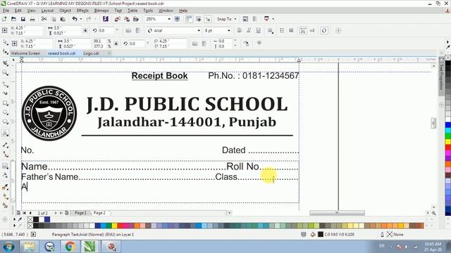 School Receipt book design in Coreldraw x7 | Graphic Design 4u смотреть онлайн