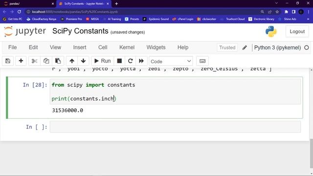 SCIPY | LESSON 2 | CONSTANTS смотреть онлайн