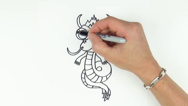 How to Draw a Dragon Baby Cute and Easy for beginners смотреть онлайн