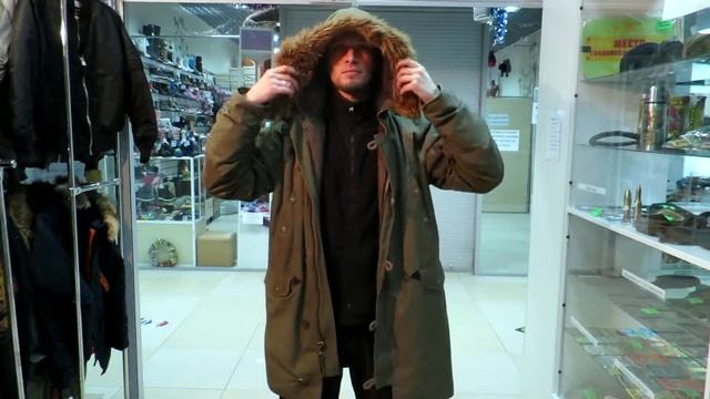 Куртка Slim Fit N-3B Cotton Parka Olive Green Alpha смотреть онлайн