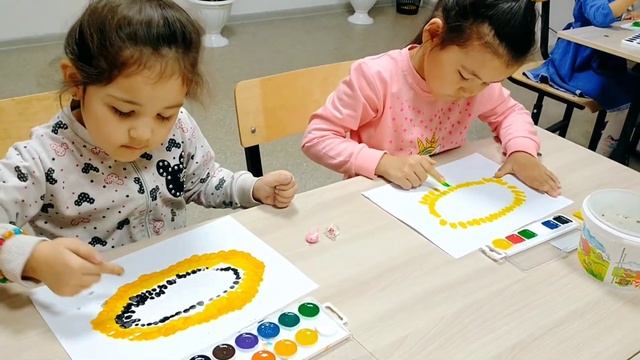 Рисование пальчиками «ПОДСОЛНУХ» смотреть онлайн