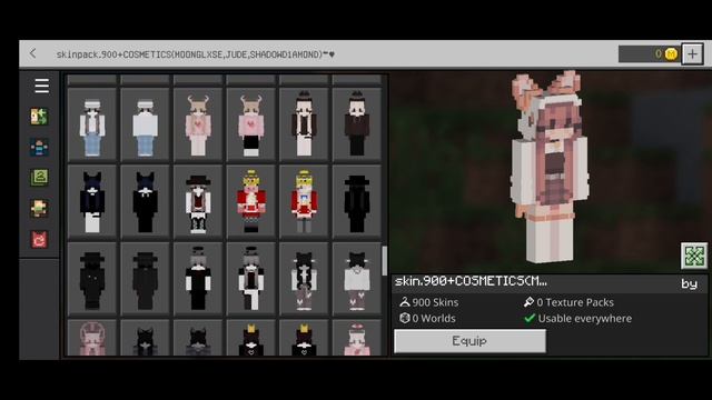 MCPE COSMETICS 4D *900 Skins* (Works On Hive) (Mcpe 1.19.51)