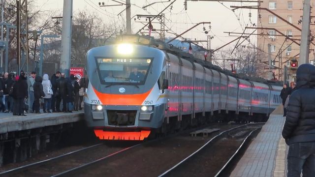 Электропоезда ЭП2Д-0025/0067 ЦППК платформа Дмитровская 12.03.2020 смотреть онлайн