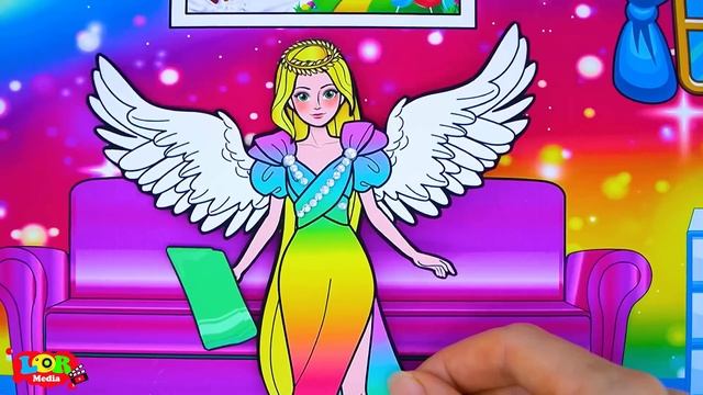 Paper Dolls Dress Up - Daughter Elsa Frozen And Fire Mother Poor Dress - Barbie Story & Crafts