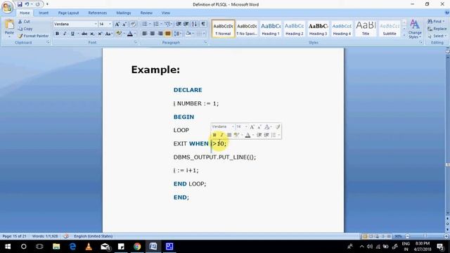Basic Loop statement in PL/SQL смотреть онлайн