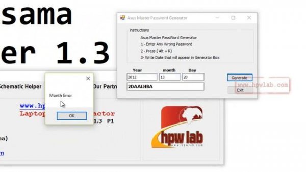 Asus Master Password Generation Using LBE Ver 1 3
