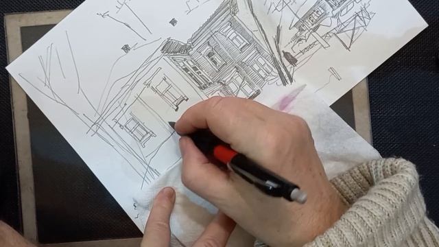 Городская зарисовка Пленэр 21.01.2023 Иркутск —35°С UrbanSketching Pencil Drawing In Real Time