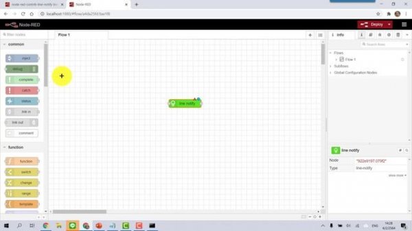 Node Red ep 04 วิธีการติดตั้งส่วนเสริม เพื่อส่งไลน์แจ้งเตือนง่ายๆ