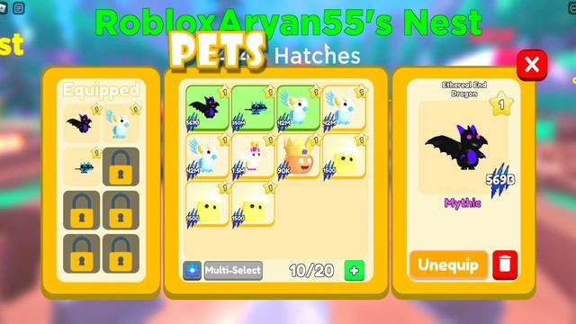 Ethereal End Dragon Stats | Pet Swarm Simulator ( Roblox ) смотреть онлайн