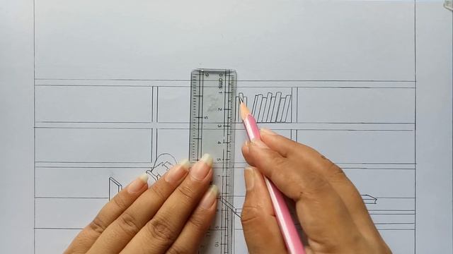 How to draw library step by step (very easy) смотреть онлайн