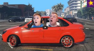 СДЕЛАЛИ Тюнинг ЛАДА ГРАНТА! ПОЛИЦИЯ Догоняет и ТАРАНИТ в GTA5 от Игорюшины Игруши