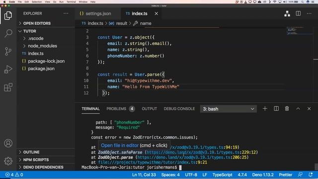 zod schema validator смотреть онлайн