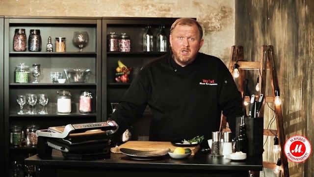 Мини-шашлычки из кальмаров и тигровых креветок с соусом тартар в Tefal OptiGrill смотреть онлайн