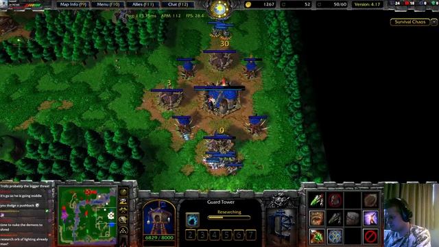Warcraft: Survival Chaos 4.17 road to rank 1 | Lightning game vs pro players смотреть онлайн
