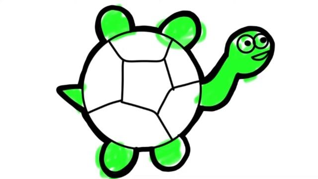 рисовать черепаху для детей|| drawing turtle for children!! Cute Tutti Frutti смотреть онлайн