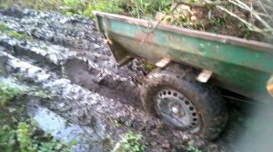 Минитрактор  МТЗ 152    " Беларус ", прицеп , грязь и тюльпан.