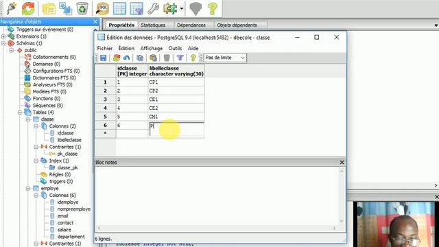 POSTGRESQL-Ajout, Modification et Suppression des données dans une table смотреть онлайн