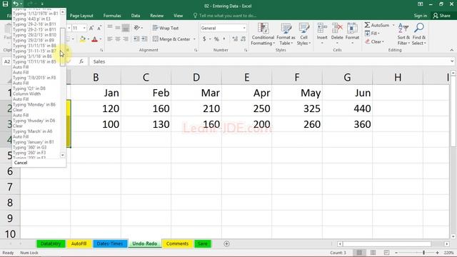 0204 Using Undo and Redo Excel 2016 Essential Training смотреть онлайн