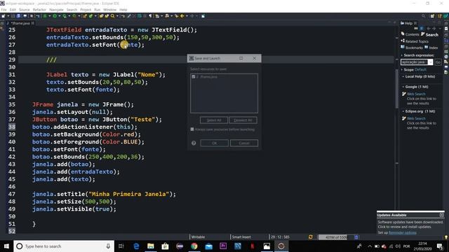 Adicionando ação ao botão em Java e chamando outra janela através da ação. смотреть онлайн