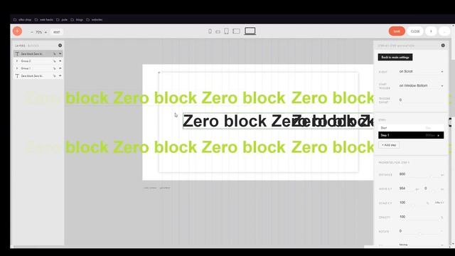 Бегущая строка по скроллу | Инверсия цвета в определенной области без кода на Тильда смотреть онлайн