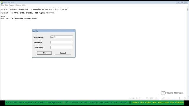 ORA 12560 TNS protocol adapter error in oracle | ORA - 12560 : TNS : protocol adapter error смотреть онлайн