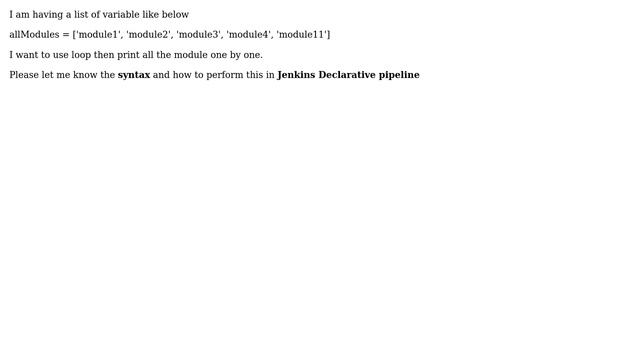 DevOps & SysAdmins: How to use for loop in Jenkins declarative pipeline? смотреть онлайн
