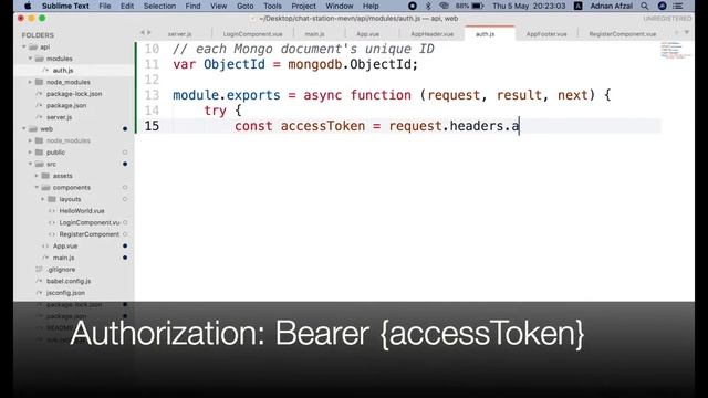 7. Get user data using access token - Create a Single Page Chat Application in MEVN Stack смотреть онлайн