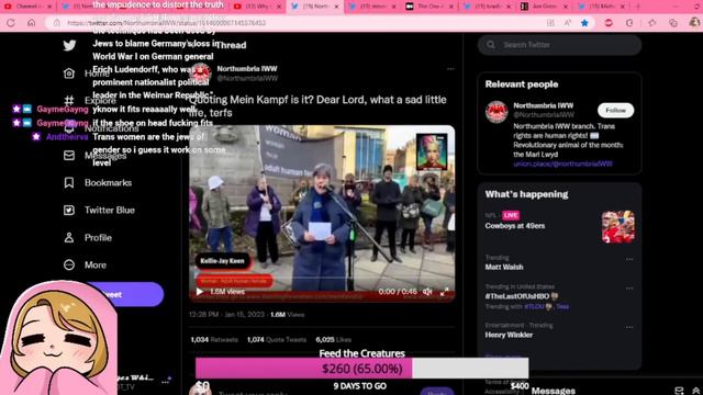 TERF Quotes Hitler at Rally смотреть онлайн