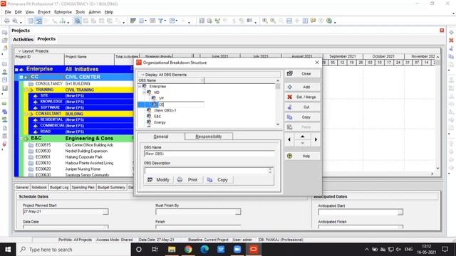 Primavera P6 Tutorial | How to create and Edit OBS | Use OF OBS in Primavera Scheduling | PLANNING смотреть онлайн