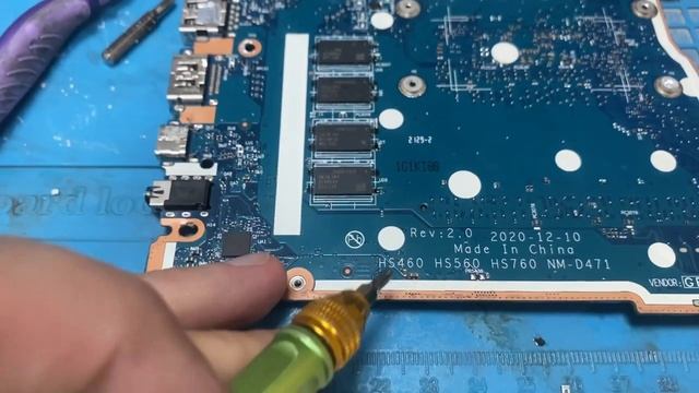 Ремонт Lenovo IdeaPad 3-14itl6 Nm-d471 Пробитый конденсатор по 19 вольтовой линии
