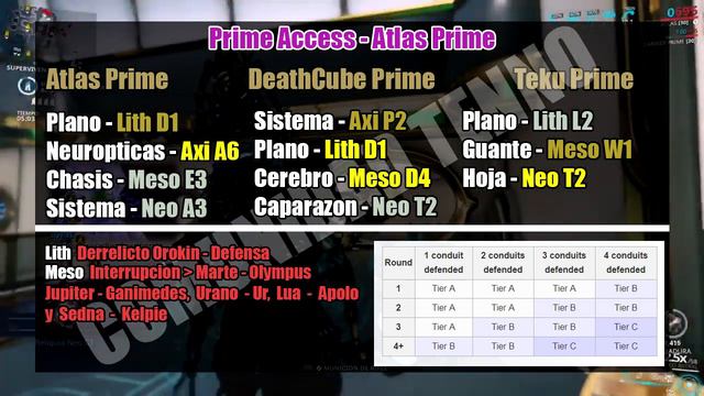 Warframe - Donde conseguir a Atlas Prime - Dethcube Prime - Tekko Prime (Reliquias del Prime Access смотреть онлайн