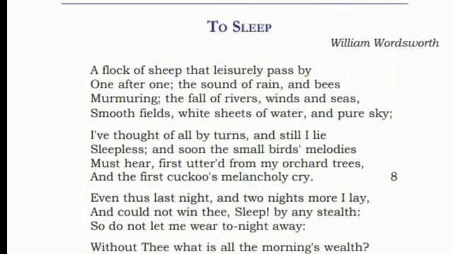 Plus One English - To Sleep - William Wordsworth смотреть онлайн