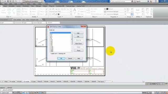 AutoCAD 2014_Multiple viewports and custom viewport scale смотреть онлайн
