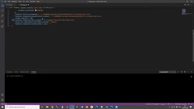 2. Programación III - Consola de git bash en el terminal de visual studio code смотреть онлайн