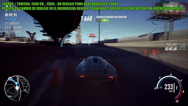 Need for Speed: Payback | Logros / Trofeos: Hipervelocidad, 1500 cv Fácil, Un reglaje para gober... смотреть онлайн